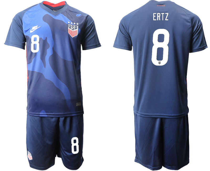 Men 2020-2021 Season National team United States away blue #8 Soccer Jersey